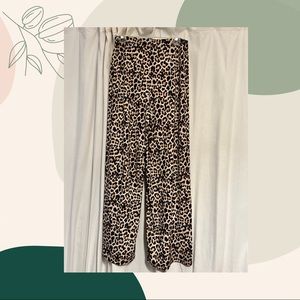 Wide Leg Leopard Print Pants